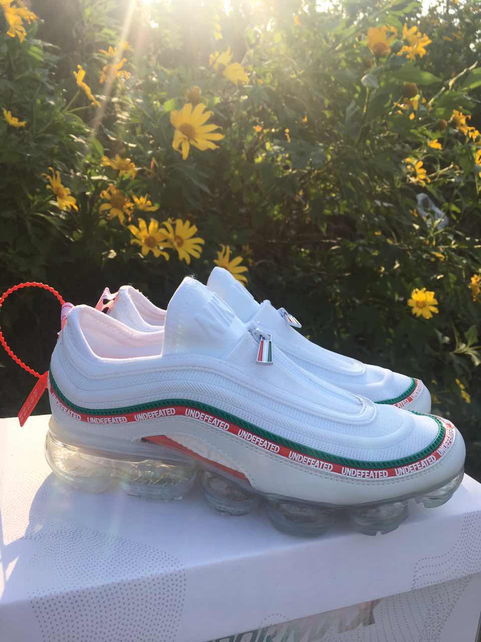 Nike Air Max 97 Bullet White Red Zipper Shoes - Click Image to Close